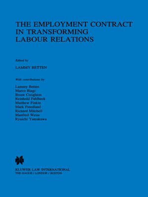 cover image of The Employment Contract in Transforming Labour Relations